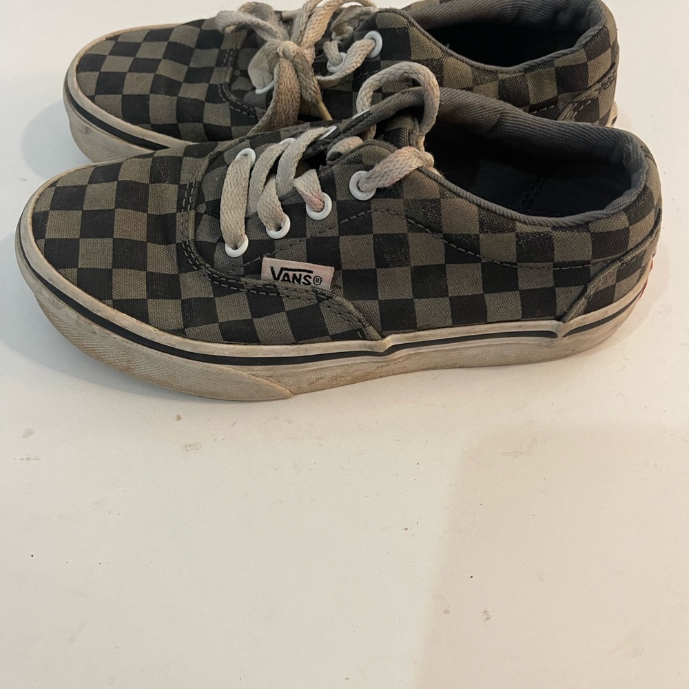 Vans Kids Black and Gray Checkered Sneakers